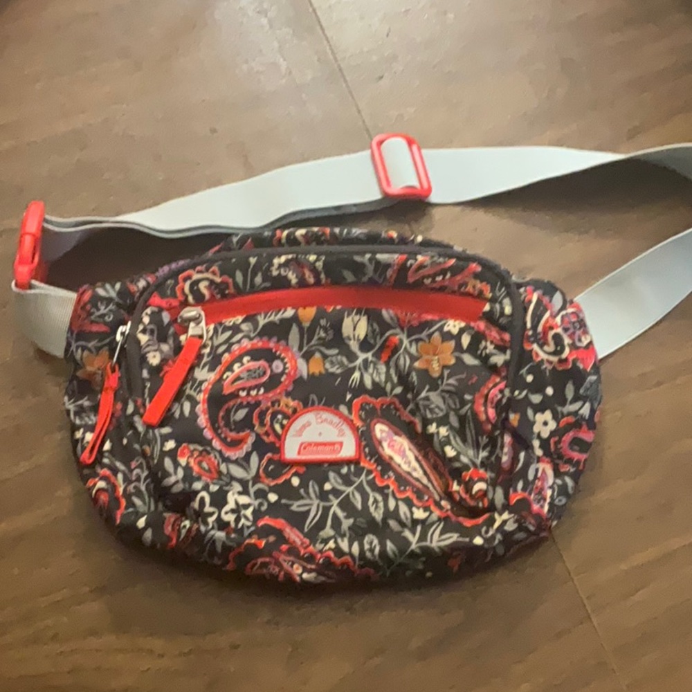 Vera Bradley Paisley Belt Bag in Black with Red Accents